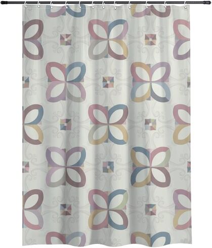 ستائر الحمام بتصميم الزهور مع خطافات، ستارة دش كوخ كور صيفية مقاومة للماء، ستائر دش مرحة من القماش قابلة للغسل لحوض الاستحمام وديكور الحمام القديم مقاس 60 × 72 بوصة in Kuwait