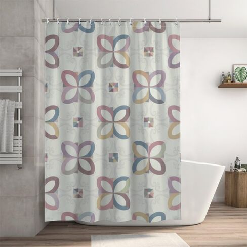 ستائر الحمام بتصميم الزهور مع خطافات، ستارة دش كوخ كور صيفية مقاومة للماء، ستائر دش مرحة من القماش قابلة للغسل لحوض الاستحمام وديكور الحمام القديم مقاس 60 × 72 بوصة in Kuwait