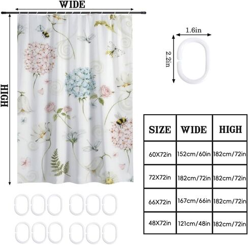 الكوبية نمط دش الستار لطيف مع السنانير، الصيف ستارة دش مقاومة للماء أنيقة، قابل للغسل النسيج عطلة الستائر خمر لحوض الاستحمام خمر ديكور الحمام 72x72 بوصة in Kuwait