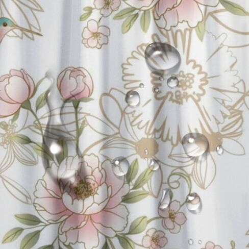 ستائر دش مطبوعة على شكل طائر طنان للحمام مع خطافات، ستارة دش صيفية مقاومة للماء للمزرعة، ستائر مضحكة من القماش قابلة للغسل لديكور وإكسسوارات حوض الاستحمام مقاس 68 × 72 بوصة in Kuwait