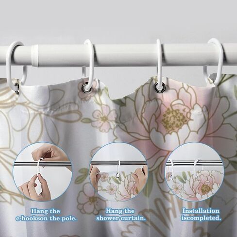 ستائر دش مطبوعة على شكل طائر طنان للحمام مع خطافات، ستارة دش صيفية مقاومة للماء للمزرعة، ستائر مضحكة من القماش قابلة للغسل لديكور وإكسسوارات حوض الاستحمام مقاس 68 × 72 بوصة in Kuwait