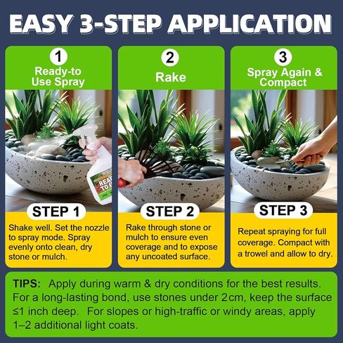 JDiction Mulch & Rock Glue for Landscaping - 27oz Ready to Use Rock Glue with Sprayer, No Mixing Required,Landscape Binder for Pebbles & Mulch, Stops Erosion & Washouts,Weather Resistant,Pet Safe in Saudi Arabia