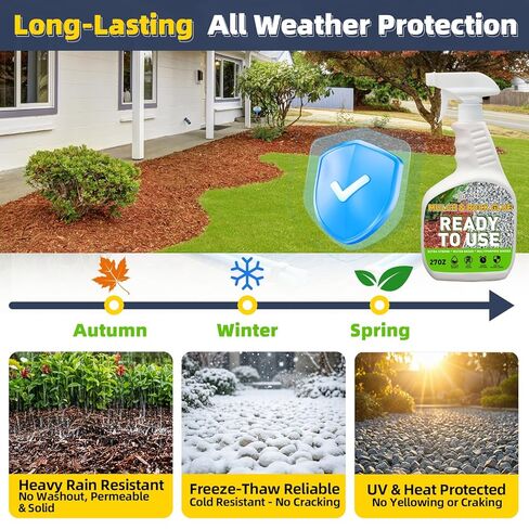 JDiction Mulch & Rock Glue for Landscaping - 27oz Ready to Use Rock Glue with Sprayer, No Mixing Required,Landscape Binder for Pebbles & Mulch, Stops Erosion & Washouts,Weather Resistant,Pet Safe in Saudi Arabia
