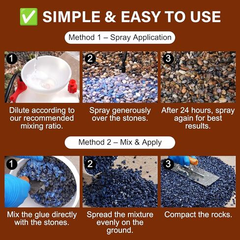 Teexpert Rock Glue for Landscaping: 32oz Pea Gravel Binder for Small Stones, Pebbles & Tiny Rocks – Strong Adhesion to Keep Rocks in Place, Weatherproof for Outdoor Garden, Yard, Patio & Walkways in Kuwait