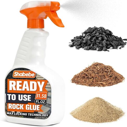 غراء الصخور مع البخاخ - جاهز لاستخدام غلاف المهاد للمناظر الطبيعية، سريع الجفاف بدون تخفيف رذاذ غراء المناظر الطبيعية للصخور، الموثق، غراء المهاد للمناظر الطبيعية ومثبت حصى البازلاء 31.58 أونصة in Kuwait