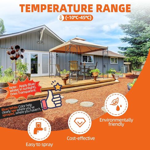 غراء الصخور مع البخاخ - جاهز لاستخدام غلاف المهاد للمناظر الطبيعية، سريع الجفاف بدون تخفيف رذاذ غراء المناظر الطبيعية للصخور، الموثق، غراء المهاد للمناظر الطبيعية ومثبت حصى البازلاء 31.58 أونصة in Kuwait