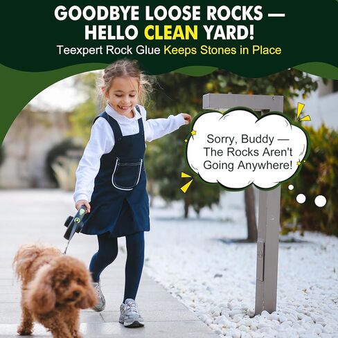 Teexpert Rock Glue for Landscaping: 28.2oz High Viscosity (12000 mPa·s) Outdoor Adhesive Binder for Pea Gravel,Pebbles,Stone – Strong Bond for Landscape,Walkways,Patios,Yards,and Driveways Edge in Kuwait