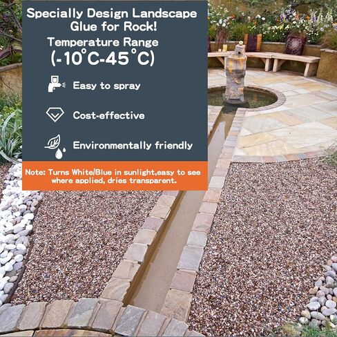 صمغ صخري، 26.59 أونصة، رابط حصى أقوى بنسبة 99% لحصى البازلاء، تحول الحصى والحجر، تقليل الفوضى، ثبات قوي للساحات والباحات وممرات الحديقة، غراء آمن للحيوانات الأليفة للمناظر الطبيعية in Kuwait