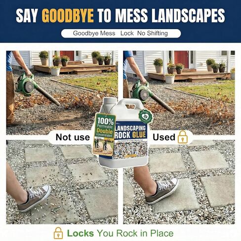Teexpert Rock Glue for Landscaping: 31.4OZ Gravel Glue for Pea Gravel, Stones– Strong Hold, Rainproof Landscape Adhesive for Outdoor Garden, Yard, Patio, Walkway & Driveway in Kuwait