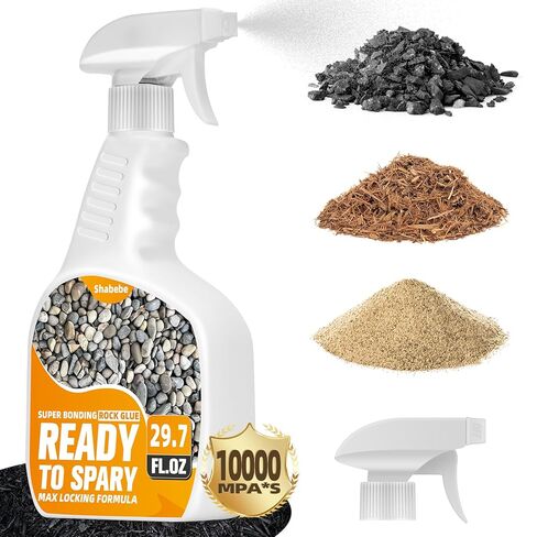 رذاذ غراء الصخور الخارجي للمناظر الطبيعية، لاصق المهاد والحصى 29.7 أونصة، سريع الجفاف، غلاف مقاوم للطقس لأسرة الحديقة والصخور الصغيرة in Kuwait