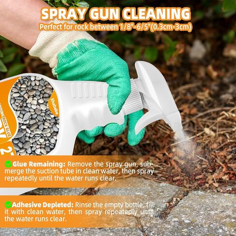 رذاذ غراء الصخور الخارجي للمناظر الطبيعية، لاصق المهاد والحصى 29.7 أونصة، سريع الجفاف، غلاف مقاوم للطقس لأسرة الحديقة والصخور الصغيرة in Kuwait