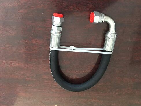 3/8 بوصة × 18 بوصة 2-WIRE 5,000 مجموعة خرطوم هيدروليكي 1-أنثى JIC x 1-أنثى JIC 90 مع 9/16-18 خيط in Kuwait