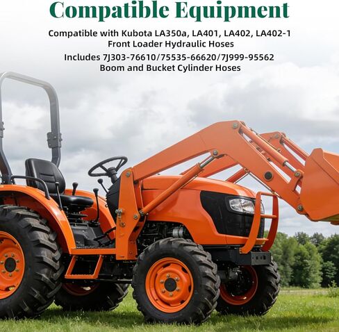 7J303-76610 75535-66620 7J999-95562 مجموعة الخراطيم الهيدروليكية مناسبة لكوبوتا LA350a، LA401، LA402، LA402-1، مجموعة خرطوم اللودر الأمامي تتضمن خرطوم هيدروليكي خراطيم ذراع الرافعة والدلو الأسطوانية in Kuwait
