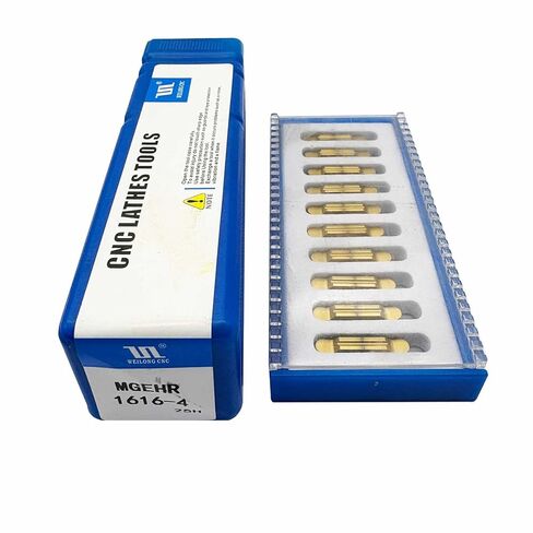 1pcs MGEHR1616-4+MRGN400 Lathe Grooving Tool Holder Grooving Cut-Off Tool Holder MGEHR1212-2 with 10pcs MRGN200-U Indexable Carbide Grooving Inserts Round Head (MGEHR1616-4+MRGN400) in Saudi Arabia