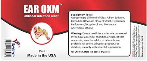 Ear OXM- Natural Ear Aches & Infection Drops (1 Bottle,15 ml) in Saudi Arabia