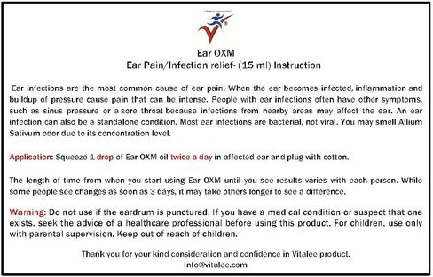 Ear OXM- Natural Ear Aches & Infection Drops (1 Bottle,15 ml) in Saudi Arabia
