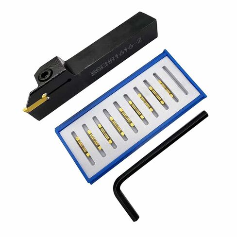 1pcs MGEHR1616-4+MRGN400 Lathe Grooving Tool Holder Grooving Cut-Off Tool Holder MGEHR1212-2 with 10pcs MRGN200-U Indexable Carbide Grooving Inserts Round Head (MGEHR1616-4+MRGN400) in Saudi Arabia