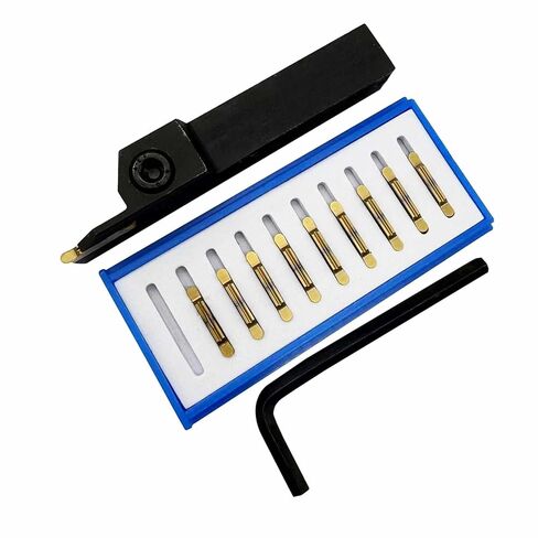 1pcs MGEHR1616-4+MRGN400 Lathe Grooving Tool Holder Grooving Cut-Off Tool Holder MGEHR1212-2 with 10pcs MRGN200-U Indexable Carbide Grooving Inserts Round Head (MGEHR1616-4+MRGN400) in Saudi Arabia