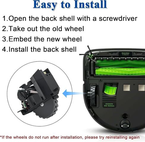 Left Drive Assembly Module Wheel Compatible for iROBOT Roomba S9 (9150) S9+ S9 Plus (9550). Robot Vacuum Cleaner Replacement Parts in Kuwait