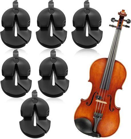 6pcs Violin Practice Mute, Violin Mute Full Size, Viola Mute, Silicone Violin Mutes Small Viola Mutes for Violin Quiet Practice, Black(3 Size) in Kuwait