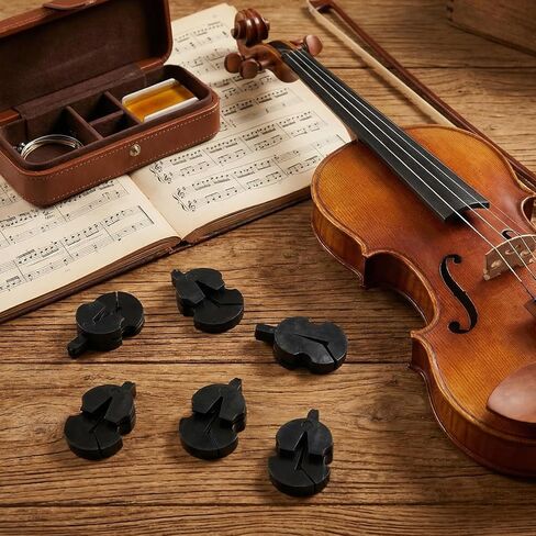 6pcs Violin Practice Mute, Violin Mute Full Size, Viola Mute, Silicone Violin Mutes Small Viola Mutes for Violin Quiet Practice, Black(3 Size) in Kuwait