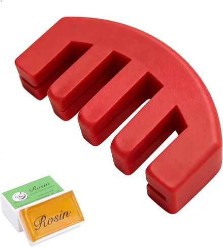 Rubber Violin Mute Full Size, Practice Silencer with Noise Reduction, Easy On/Off no Tool Installation for Practice,Includes Gift Rosin (4/4 Black) in Kuwait