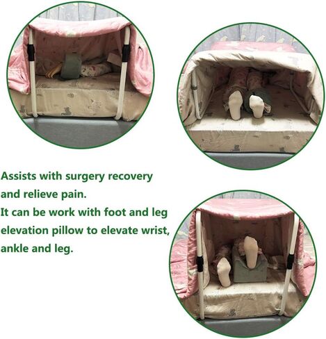 Zelen بطانية رافع جراحة القدم خيمة مهد ملاءة سرير رافع بطانية رفع شريط دعم خيمة طبية سرير قابل للتعديل حامي القدمين للقدمين جراحة الكاحل التعافي التهاب المفاصل تشنجات الساق العناية بالنقرس in Kuwait