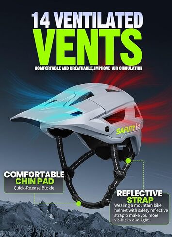 Mountain Bike Helmet for Adults & Youth Lightweight Impact-Resistant with Adjustable Dial & Removable Visor Unisex Helmet for Mountain Biking Bicycle Clcying in Saudi Arabia