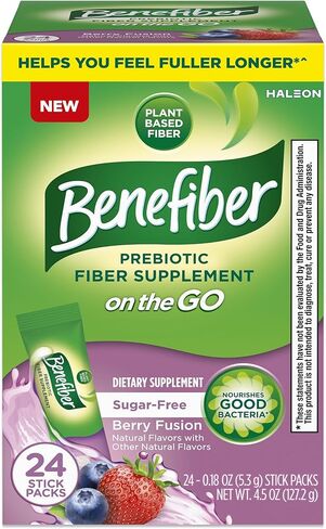 Benefiber GLP-1 Friendly Fiber Supplement, Berry Fusion, On the Go Stick Packs, 24 Count in Kuwait