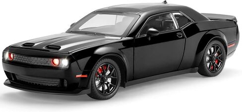 SASBSC Police Car Toys for Boys Age 3-12 1:22 Dodge Challenger Hellcat Toy Cars Diecast Metal Car Model with Light & Sound Collectable Muscle Cars for Kids 3+ Year Olds in Kuwait