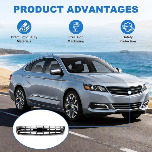 Front Upper Black W/Chrome Grill For 2014 2015 2016 2017 2018 2019 2020 Chevrolet Chevy Impala Sedan Bumper Grille GM1200685 in Kuwait