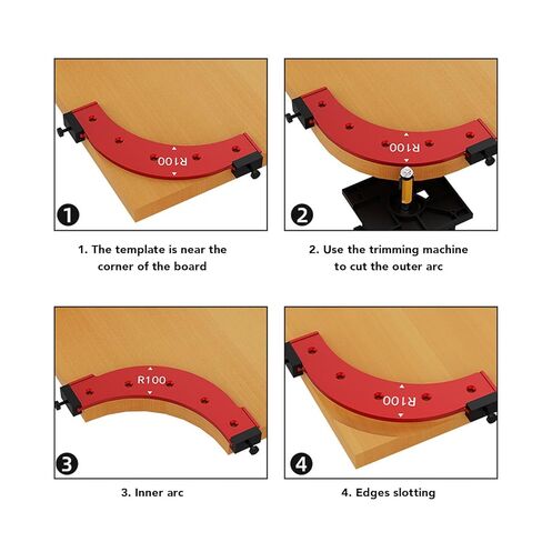 R100 Rounded Arc Chamfer Template Aluminum for Cabinet Trimming Woodworking Projects in Saudi Arabia