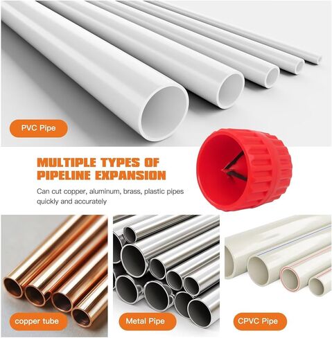 أداة شطب الأنابيب الخارجية الداخلية من 1/8 بوصة إلى 1-5/8 بوصة لأنابيب PVC/PPR/CPVC/النحاس/الألومنيوم، مقياس العمق 1/4 بوصة - 1 بوصة ومجموعة أدوات إزالة حواف الأنابيب (ترقية 2025) in Saudi Arabia