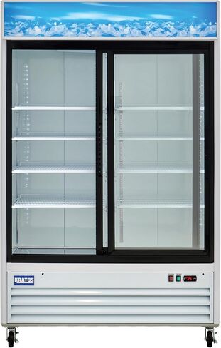 Kratos Commercial Display Merchandising Refrigerator- 2 Sliding Doors, 53" W, White (67K-209) in Kuwait