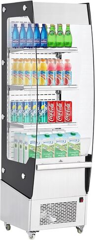 Premium Commercial Display Refrigerator 7.77 Cu. ft. Upright Beverage Cooler with Bright LED Lights & Adjustable Storage Shelves Sleek Black Glass Door Merchandise Cooler for Professional Retail Bever in Kuwait
