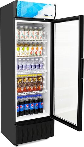 ROVSUN 6 Cu.Ft Commercial Refrigerator Display Refrigerator ETL NSF Certified, Slim Commercial Beverage Cooler Glass Door Merchandiser Drink Fridge w/Adjustable Shelves LED Light for Bar Restaurant in Kuwait