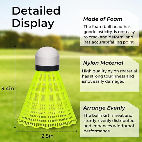 Badminton Birdies–24 Pack Nylon Shuttlecocks for Outdoor & Indoor Play,Durable Badminton Shuttlecocks with High Stability,Ideal for Softball/Baseball Batting Training,Backyard Fun and Practice Matches in Kuwait