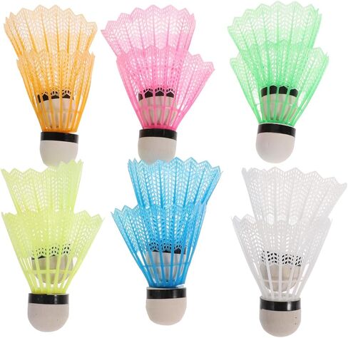 FAVOMOTO 12pcs Nylon Badminton Shuttlecocks Oversized Plastic Birdies for Sports Red Shuttlecocks Training Set in Kuwait