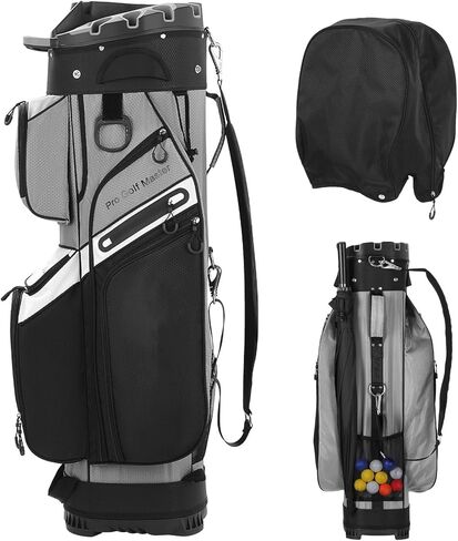 Golf Bag for Men and Women, Golf Cart Bag with 14 Way Organizer Top Divider Multiple 11 Pockets Large Capacity, Premium Cart Pack with Dual Handles and Rain Cover for Club Protection in Saudi Arabia