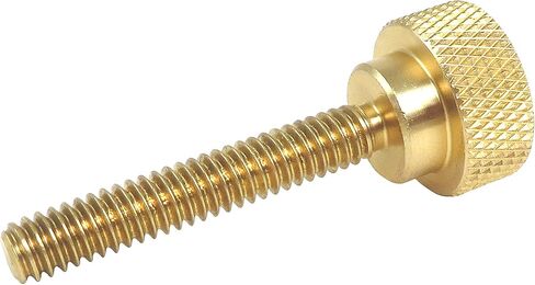 10 Pack 1/4-20 x 1-1/2 Inch Threads Solid Brass Diamond Knurled Thumb Screws Knobs with Straight Shoulders Right-Hand Threads SAE Flat Tip Uncoated (1/4-20 x 1-1/2 inch Long Threads) in Saudi Arabia
