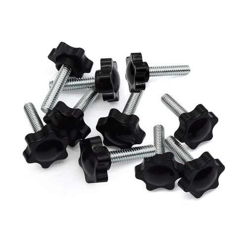 Aiwaiufu 1/4"-20 x 1 صواميل إبهام مخرشة، براغي تثبيت بمقابض سوداء، برغي مقبض المقبض 10 قطع in Kuwait