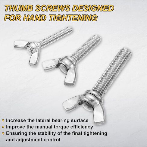 uxcell 5Pcs 1/4-20" x 1/2" Wing Butterfly Screw Bolts, 304 Stainless Steel Machine Fastener, Thumb Hand Screws for Electronic Equipment, Silver Tone in Saudi Arabia