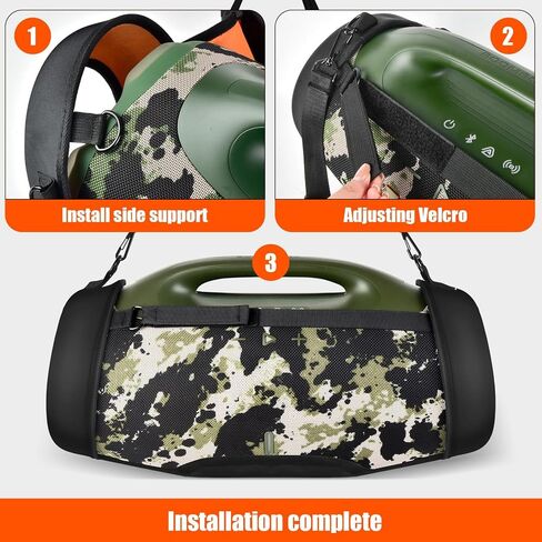 حافظة متوافقة مع JBL Boombox 4 مع حزام كتف لمكبر صوت بلوتوث، وأشرطة حمل غير قابلة للانزلاق لمكبر الصوت المحمول بمقبض، وأشرطة قابلة للتعديل مع مشابك - أسود in Saudi Arabia