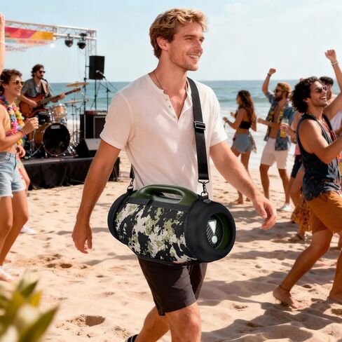 حافظة متوافقة مع JBL Boombox 4 مع حزام كتف لمكبر صوت بلوتوث، وأشرطة حمل غير قابلة للانزلاق لمكبر الصوت المحمول بمقبض، وأشرطة قابلة للتعديل مع مشابك - أسود in Saudi Arabia
