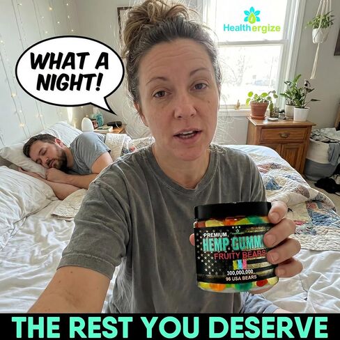 Hemp Gummies for Sleep and Relaxation-Fruity Gummy Bears Candy Edibles, Hemp Oil Infused-Made in USA-96 Bears in Kuwait