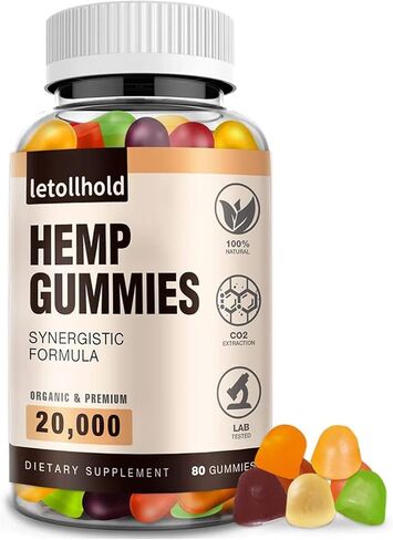Hemp Gummies for Sleep, Pain, Anxiety (1 Pack) - High Potency Advanced Extra Strength with Pure Natural Hemp Oil, Best Hеmp Gummies for Adults - Low Sugar in Kuwait