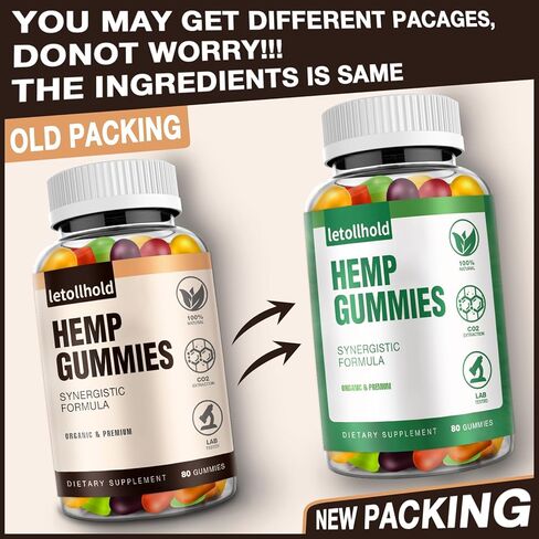 Hemp Gummies for Sleep, Pain, Anxiety (1 Pack) - High Potency Advanced Extra Strength with Pure Natural Hemp Oil, Best Hеmp Gummies for Adults - Low Sugar in Kuwait