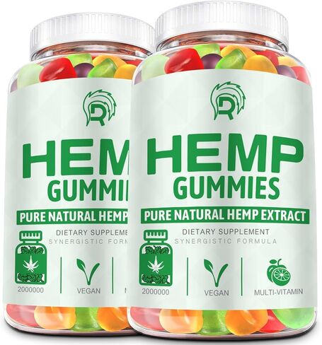 صمغ القنب عالي الفعالية للألم والنوم والقلق صمغ زيت القنب بقوة إضافية - 100% حلوى الدب العضوية الطبيعية مكملة لحلوى القنب للبالغين (عبوتان) in Kuwait