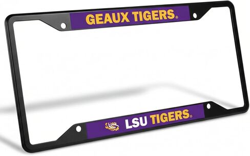 NCAA Premium Full Color Long Lasting Black Metal Team License Plate Frame – 4 Screw Tag Holder with Highlighted Team Pride Cheer (Miami Hurricanes) in Saudi Arabia