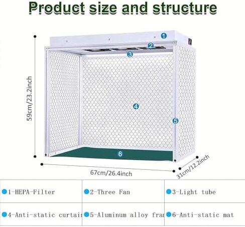 110V/220V Vertical Laminar Flow Hood Air Flow Clean Bench, Filter for Cleanliness Dust Free-Work,Laminar Flow Cabinet, 3 Fans, for Screen Repair/Workshop/Lab/Facility in Saudi Arabia